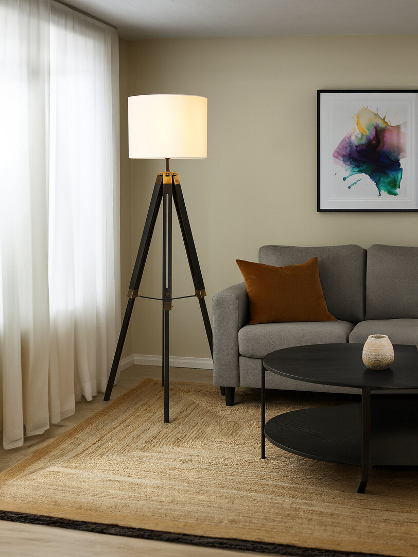 Seville Tripod Floor Lamp With Black Base