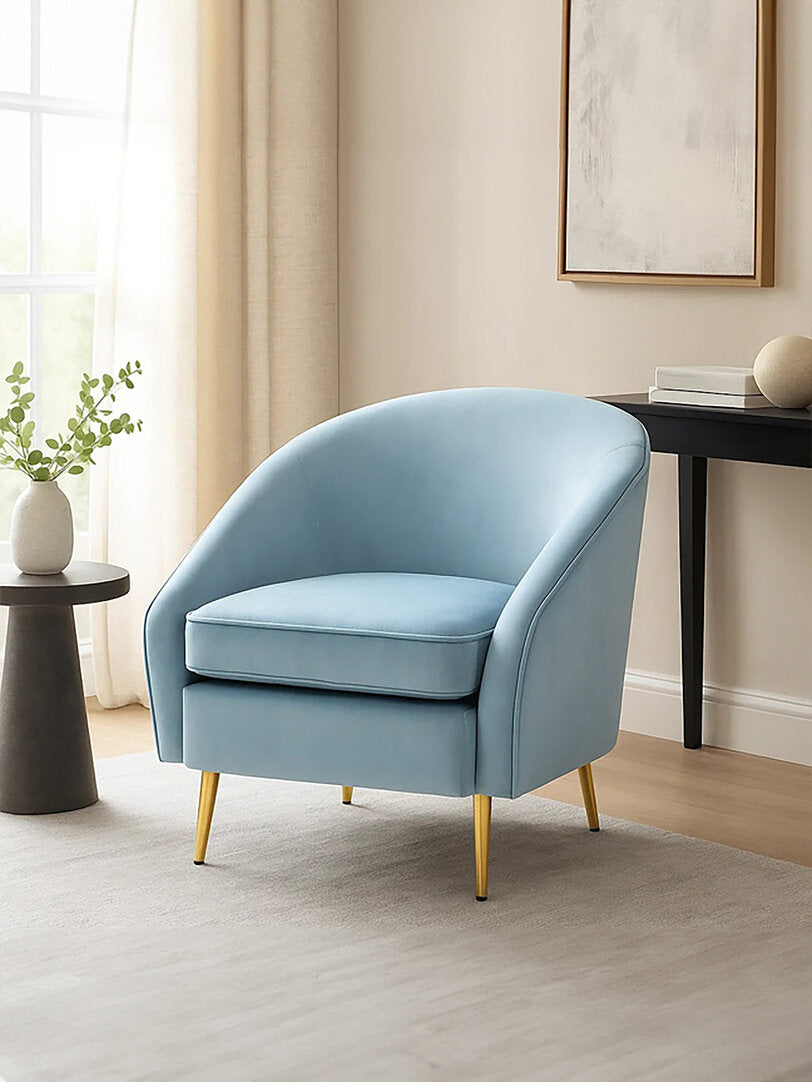 Hudson Aqua Blue Velvet Armchair