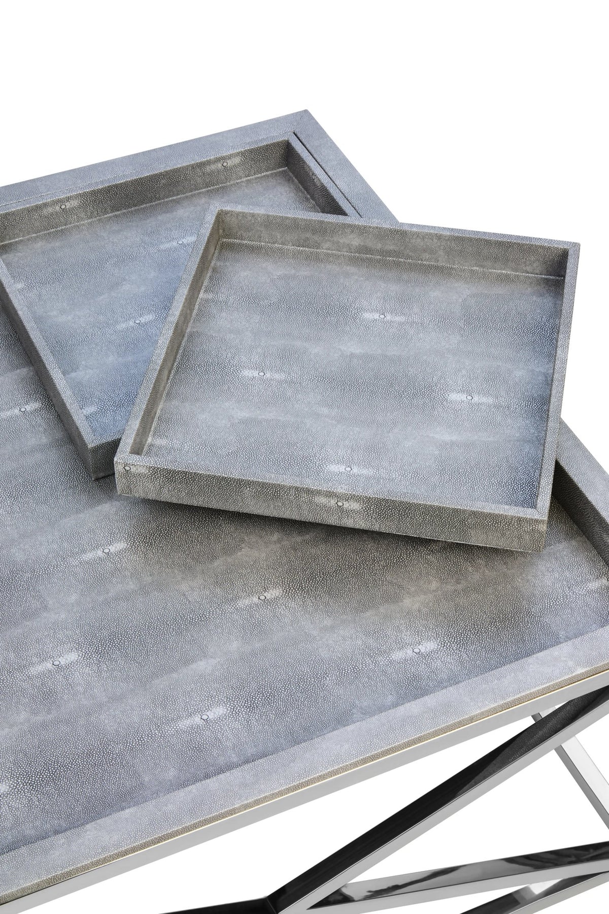Ashbourne Grey Shagreen Effect Tray Coffee Table