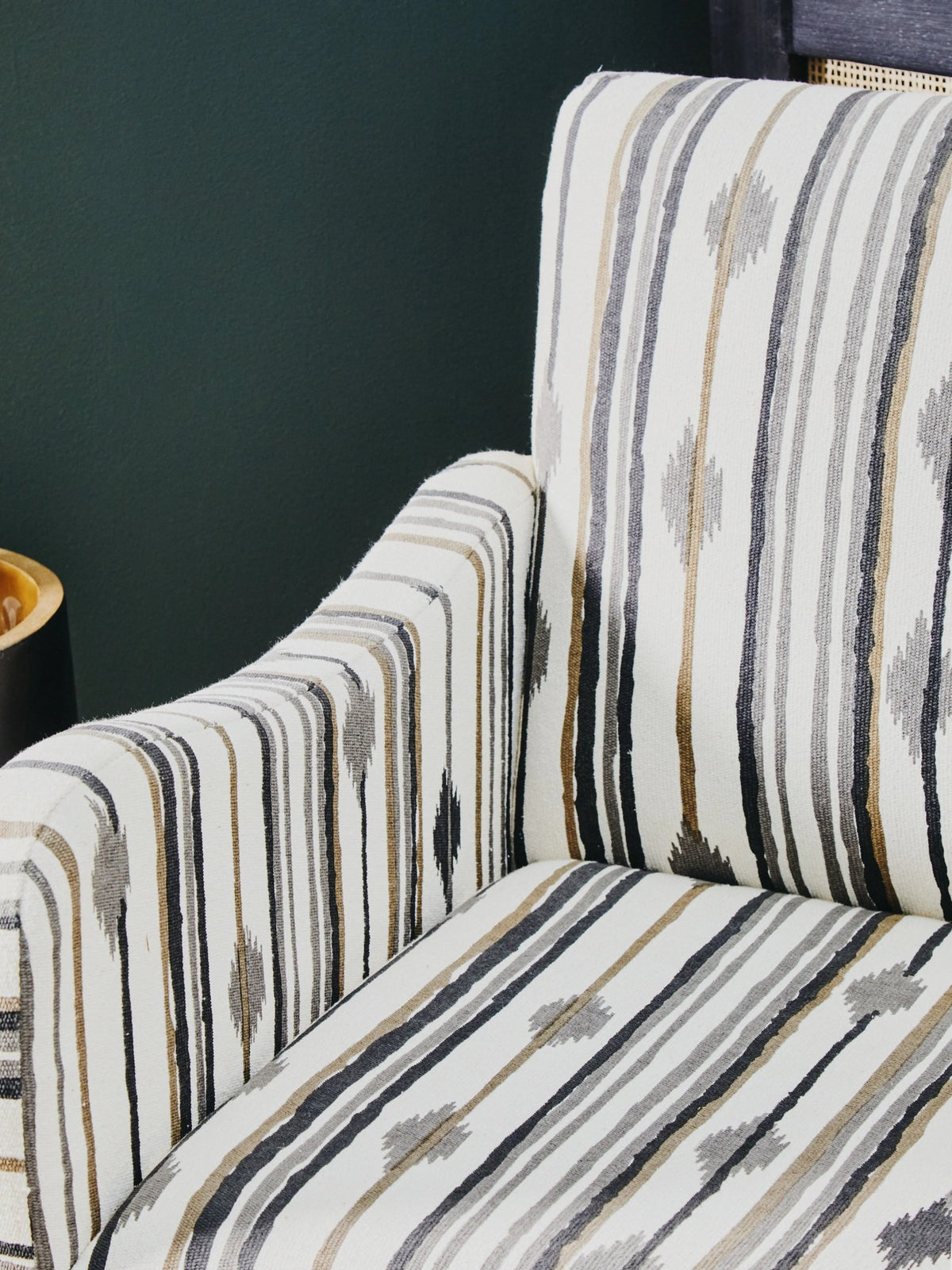 Granada Black and White Ikat Design Accent Chair