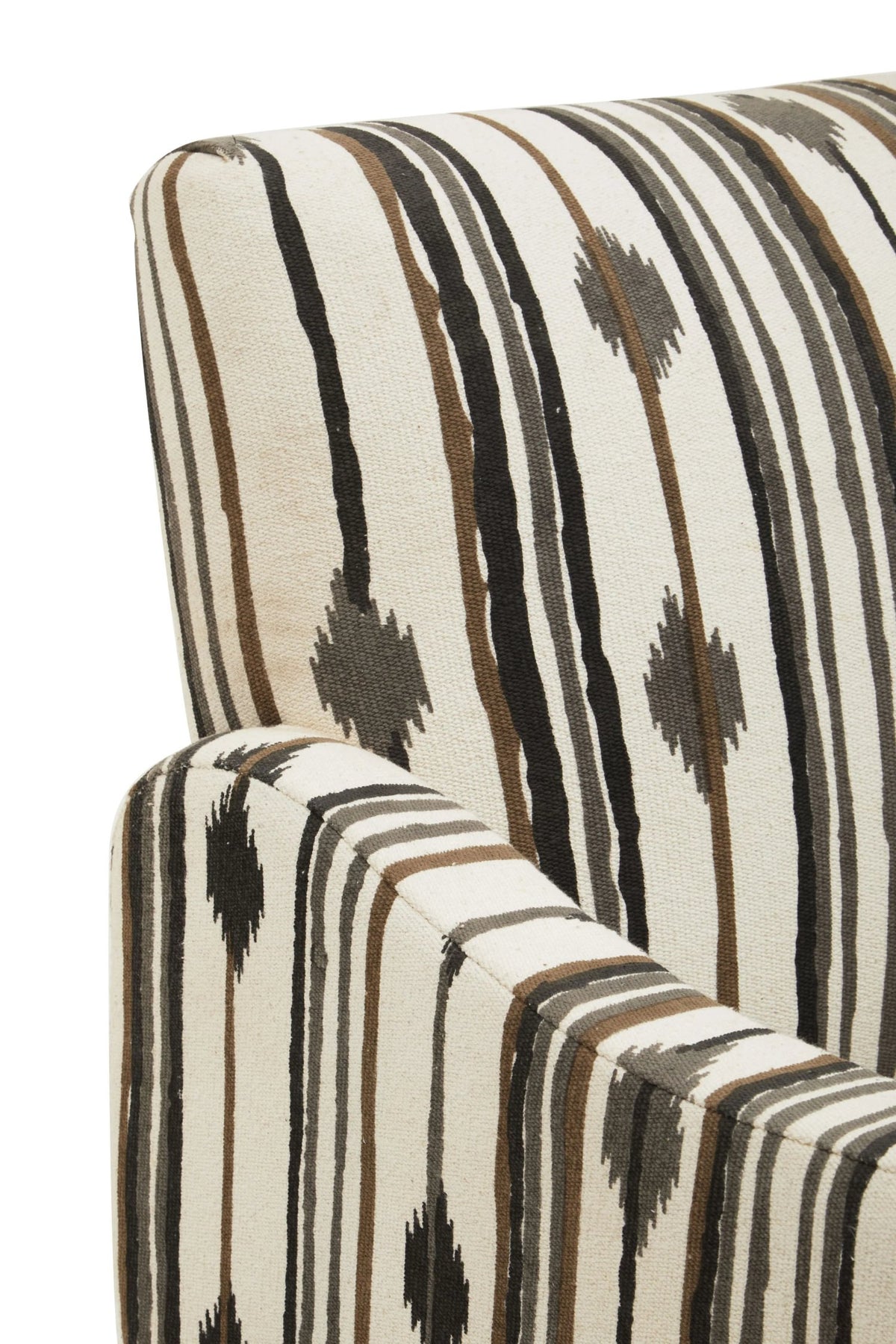 Granada Black and White Ikat Design Accent Chair