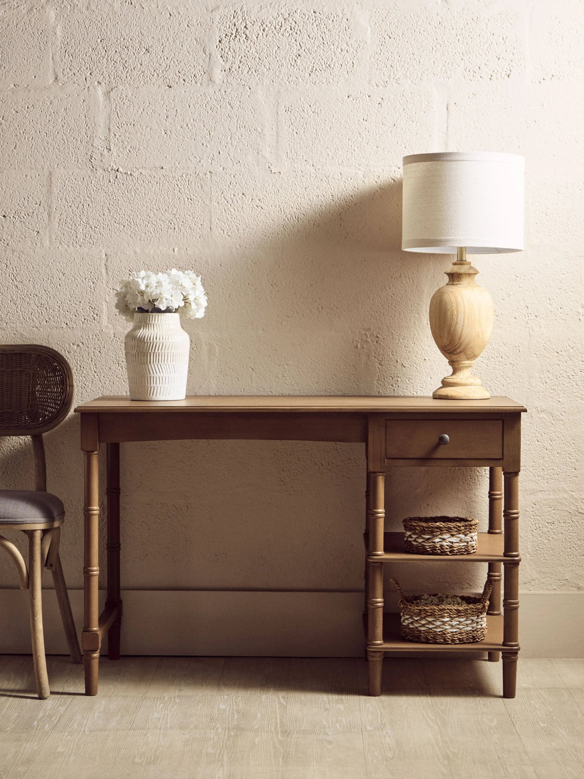 Savoy One Drawer Natural Wooden Desk