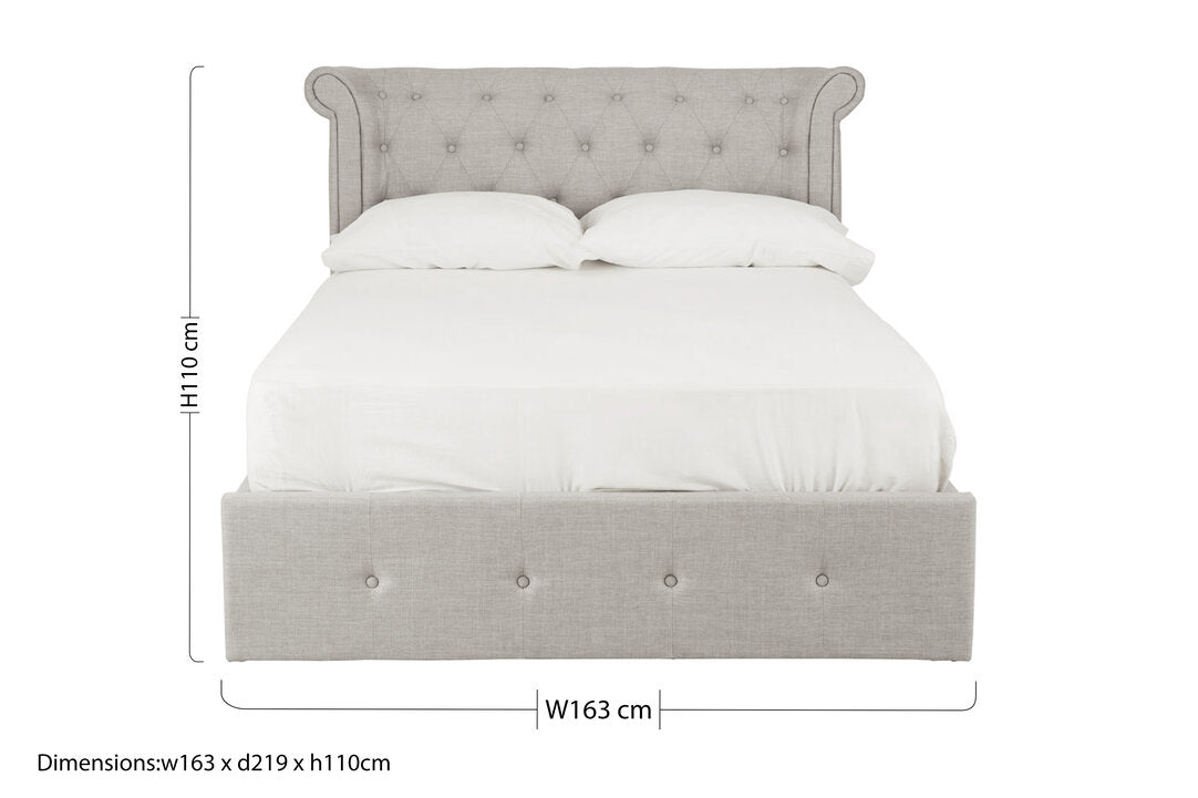 Bath Light Grey Ottoman Double Bed