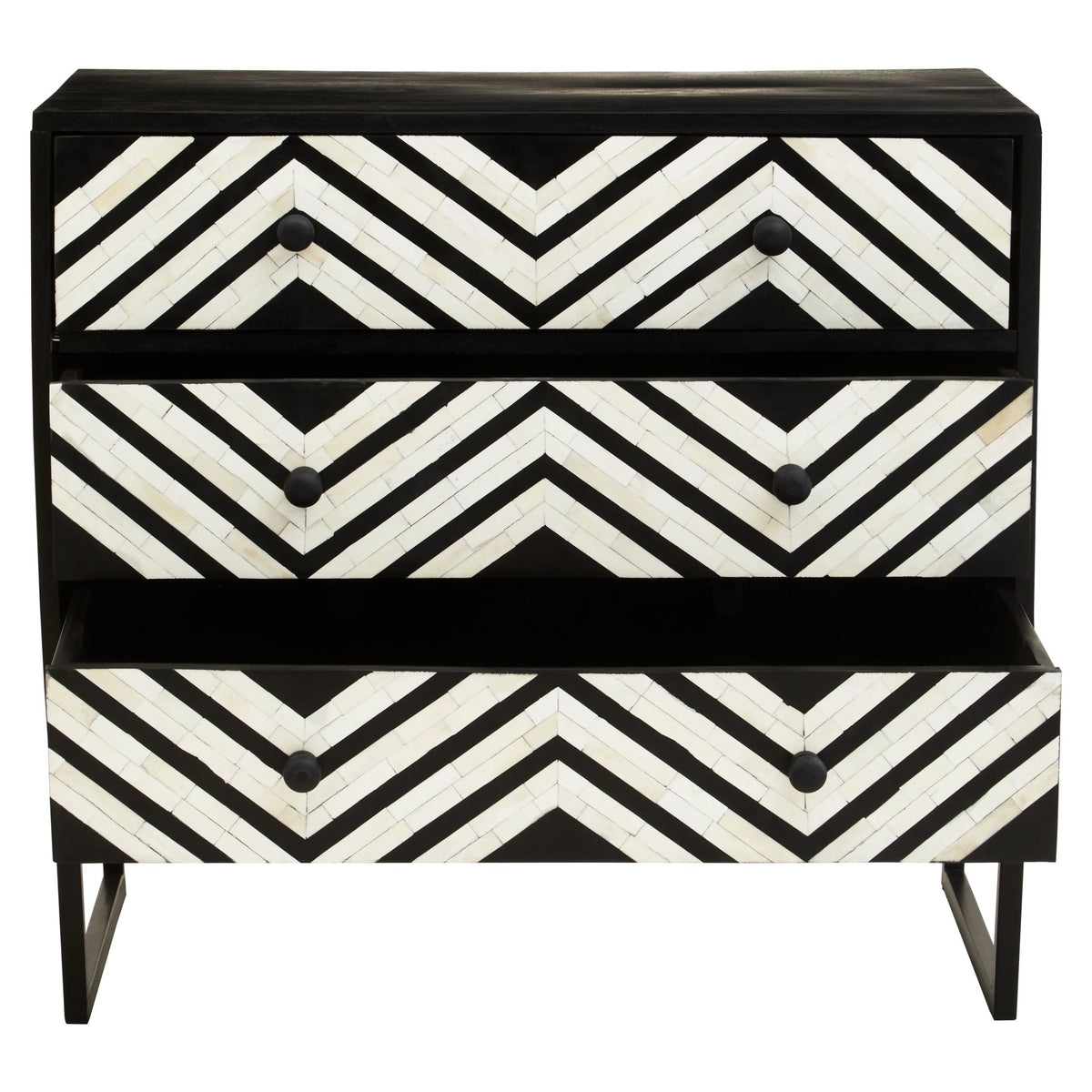 Porto Three Drawer Chest with Bone Inlay