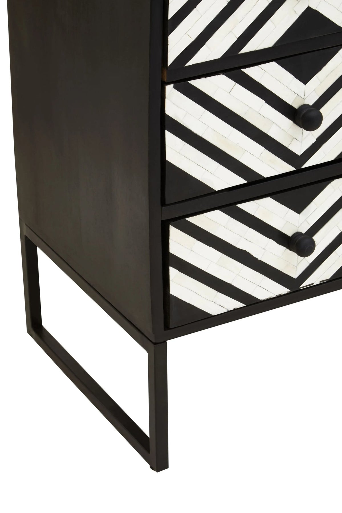 Porto Three Drawer Chest with Bone Inlay