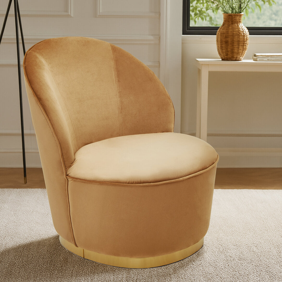 Devon Beige Velvet Gold Base Chair