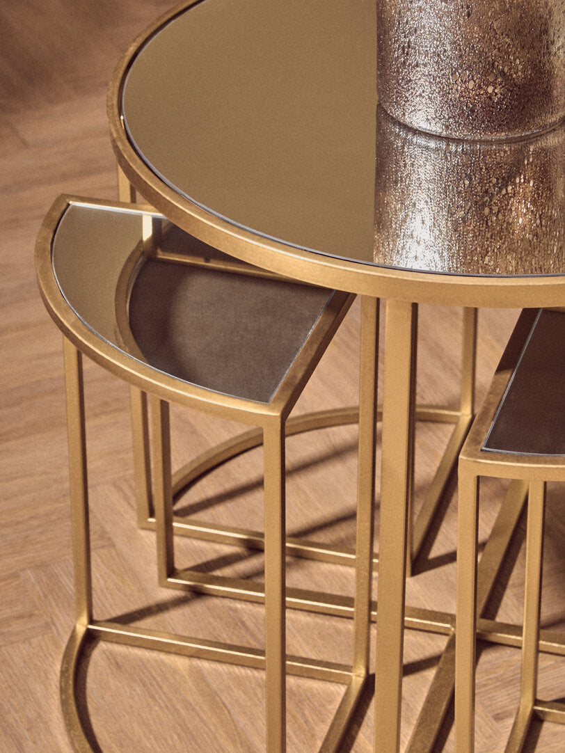 Harrogate Champagne Gold Set Of 5 Tables
