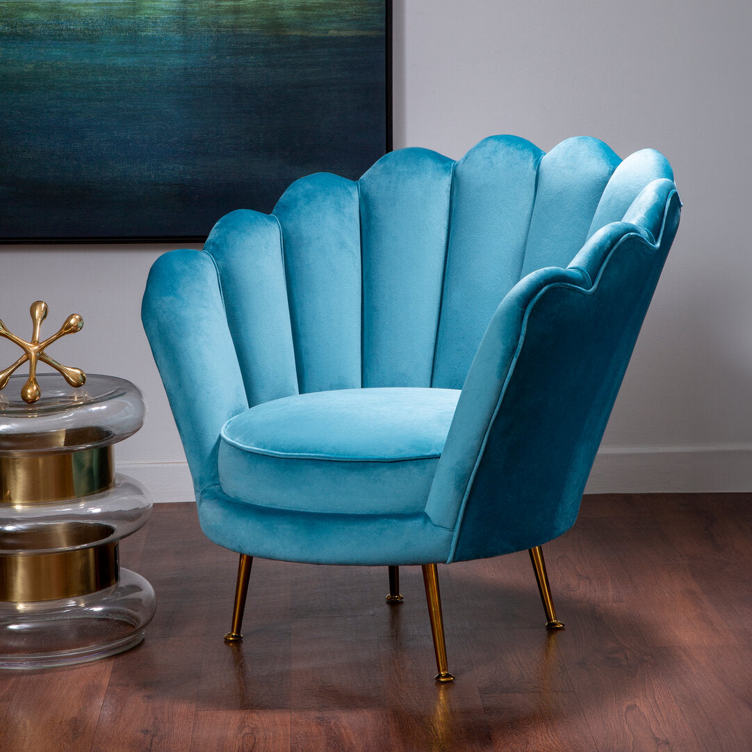 Whitby Blue Scalloped Chair