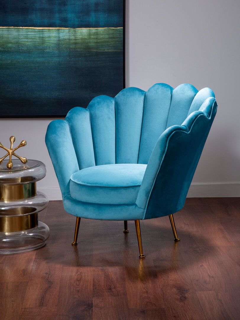 Whitby Blue Scalloped Chair