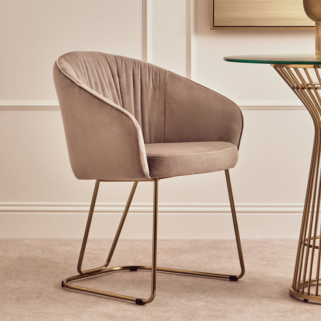 Lisbon Mink Velvet Dinner Chair