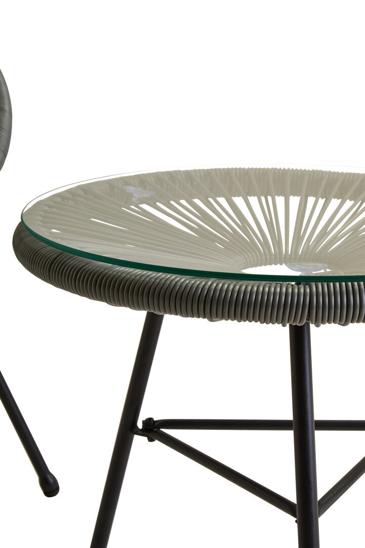 York Grey 3 Piece Rattan Patio Set