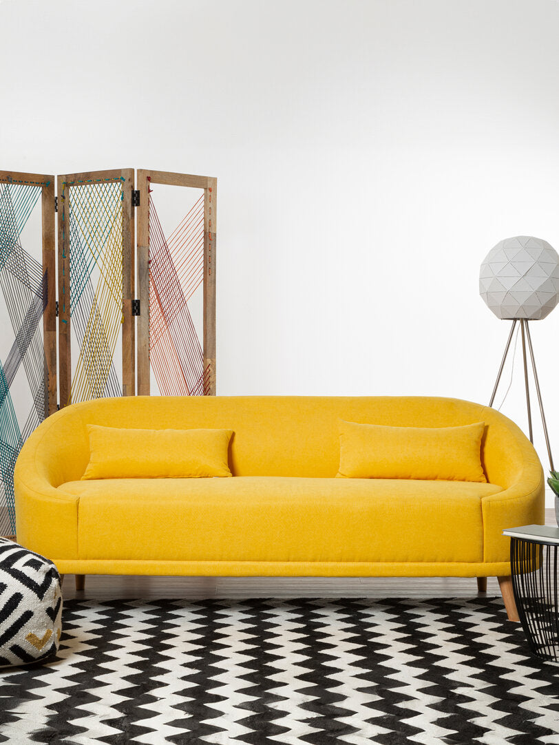 Bristol Yellow Linen Sofa
