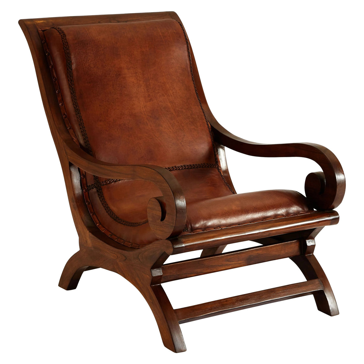 Carlton Leather Lounge Chair with Footstool