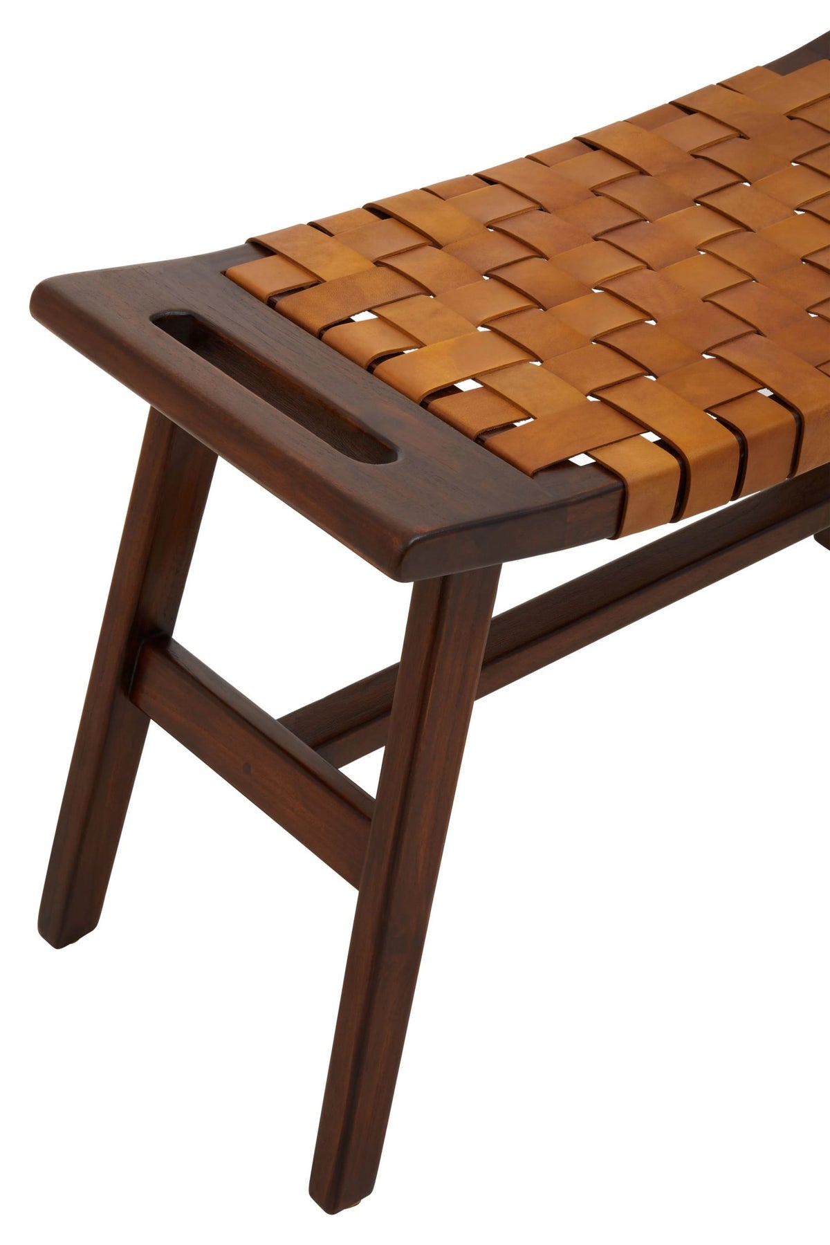 Carlton Tan Leather Lattice Design Stool