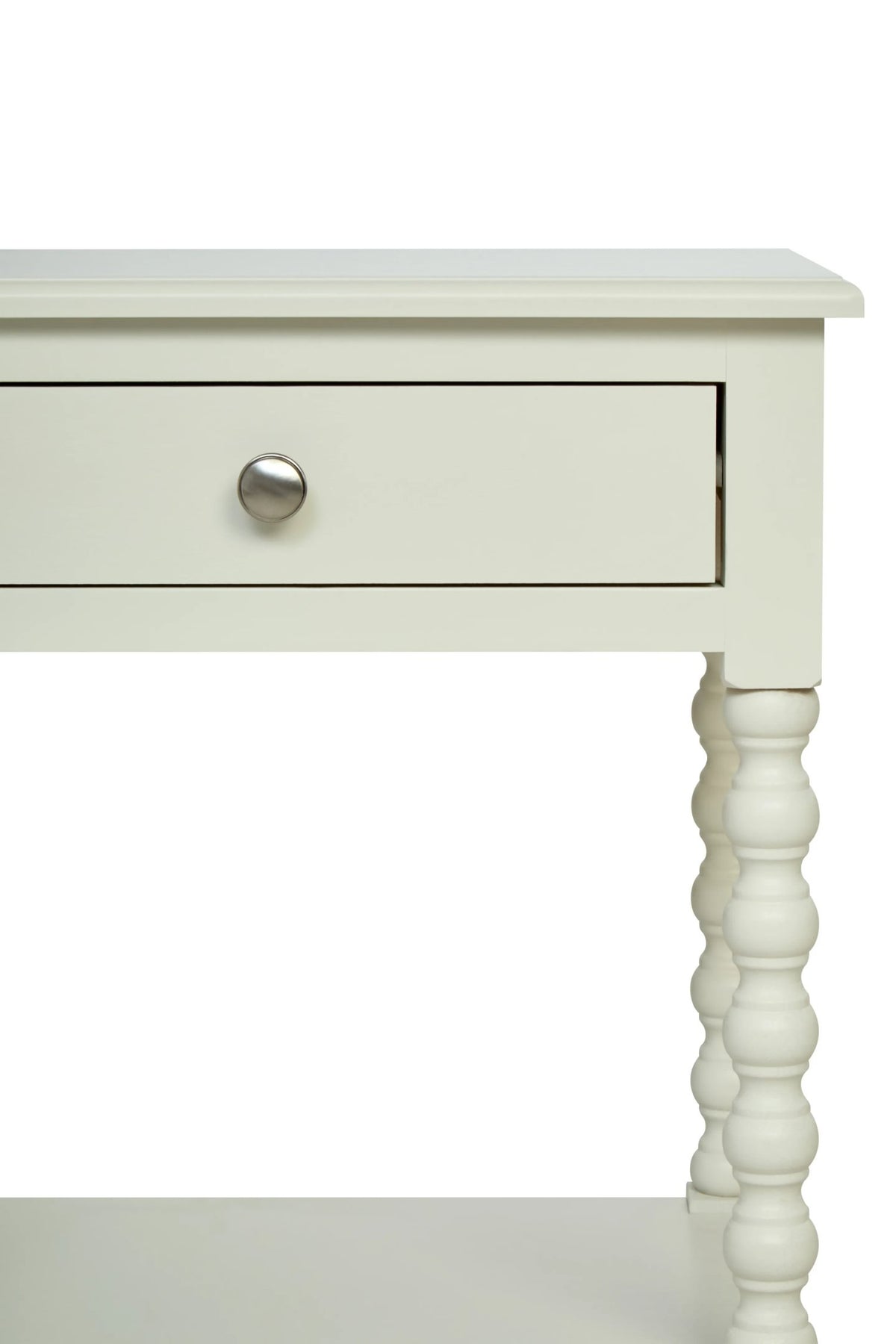 Savoy One Drawer Bobble Detail Wooden Bedside Table #colour_ivory