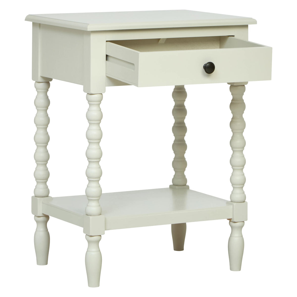 Savoy One Drawer Bobble Detail Wooden Bedside Table
