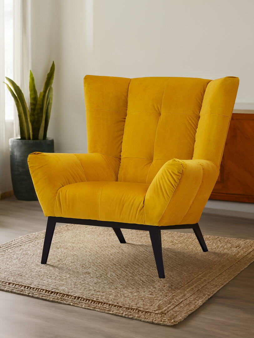 Belgravia Yellow Fabric Armchair