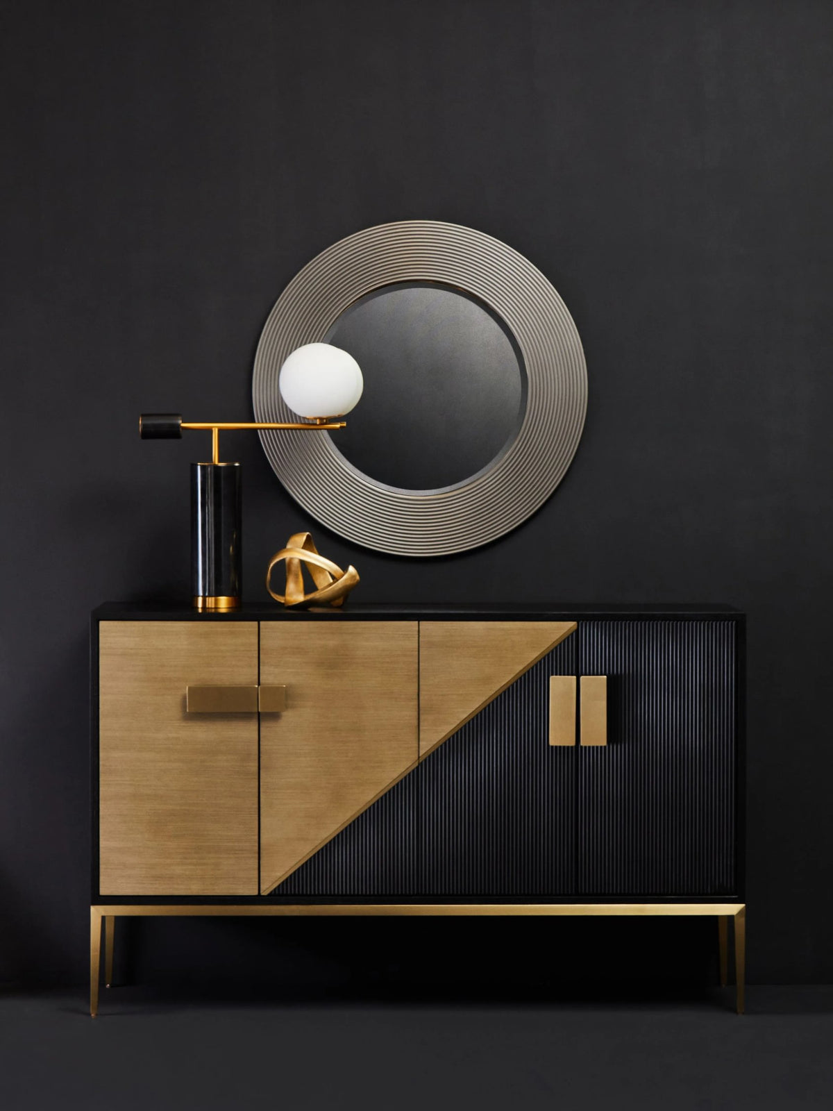 Lisbon Black and Grey Sideboard