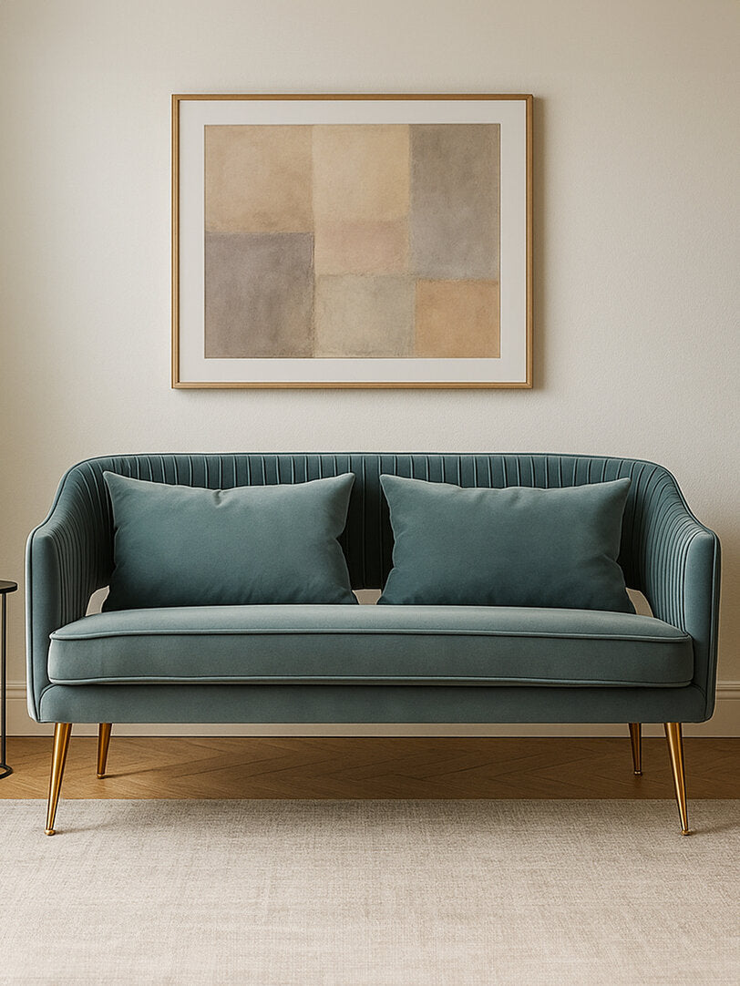 Capri 2 Seater Dusky Blue Velvet Sofa