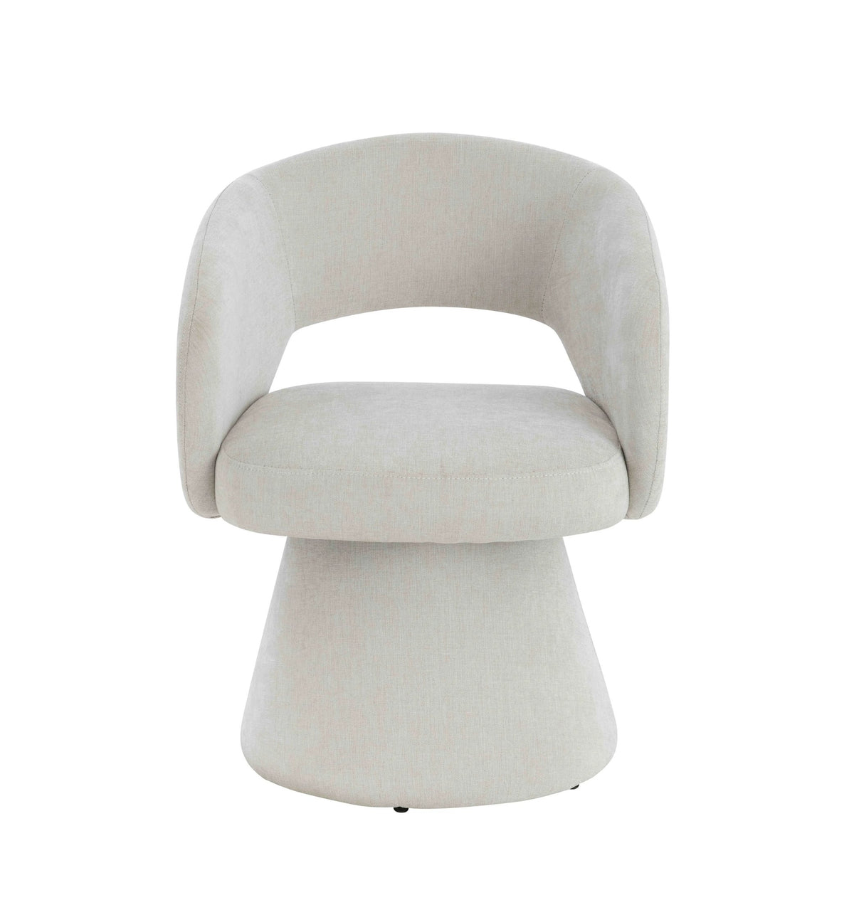 Chichester Textured Beige Fabric Curved Swivel Dining Chair