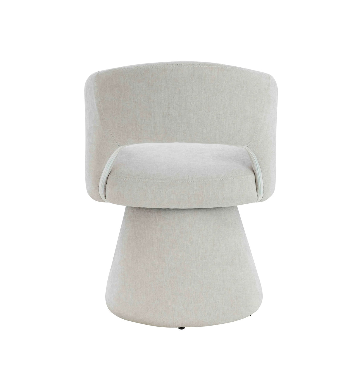 Chichester Textured Beige Fabric Curved Swivel Dining Chair