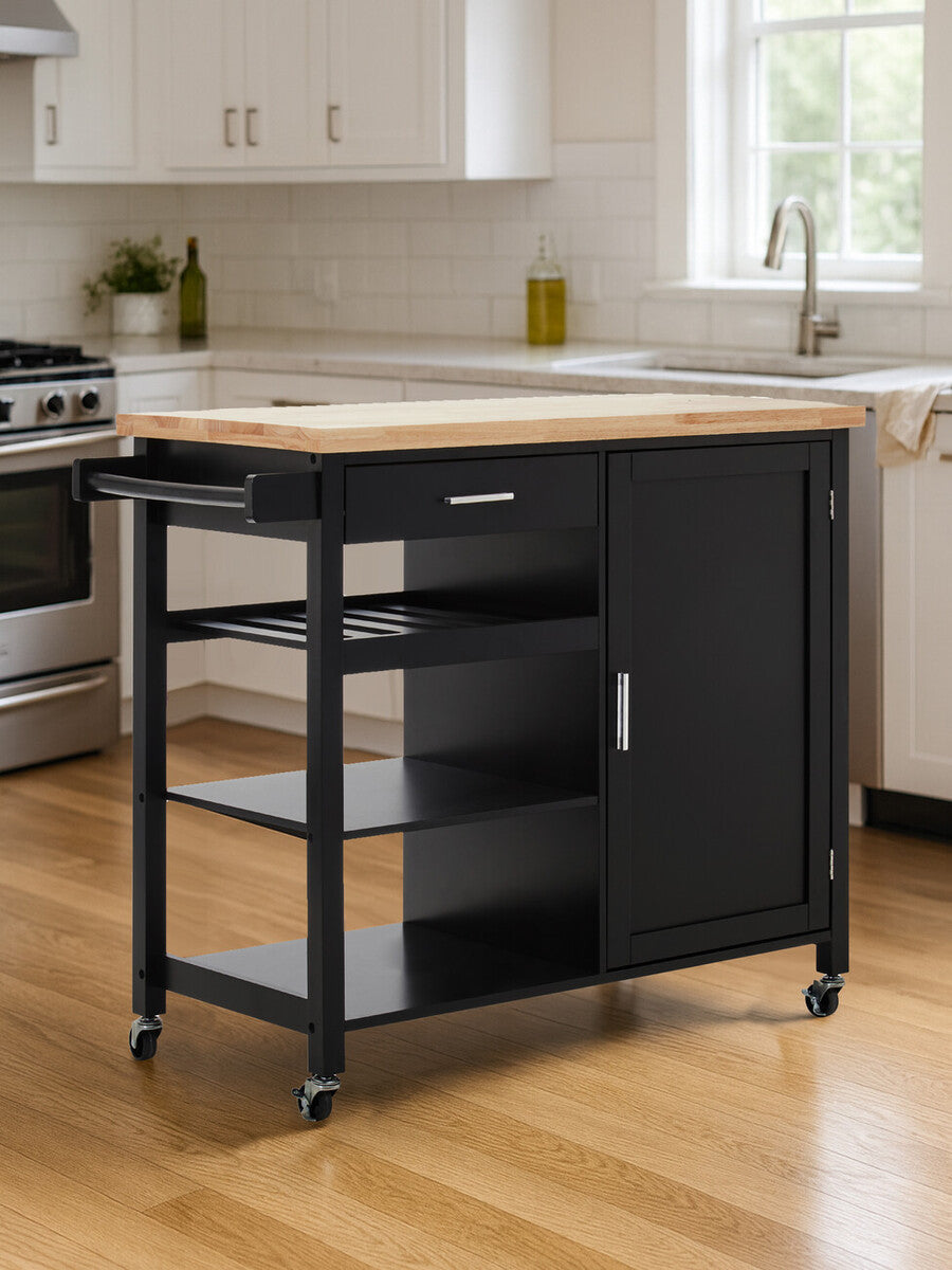 Vienna Large Kitchen Trolley #colour_black