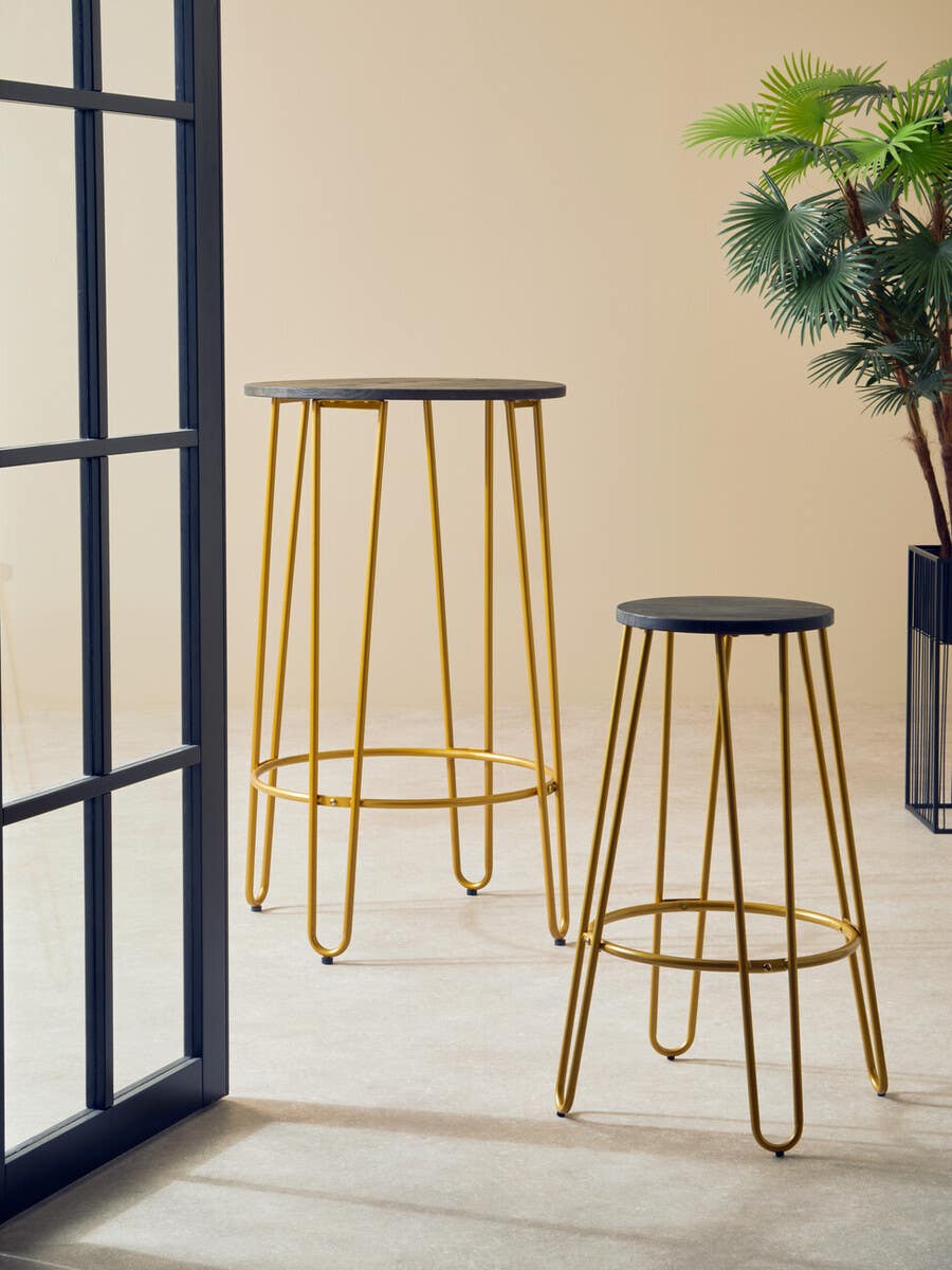 Madison Metal Frame Bar Stool #colour_gold