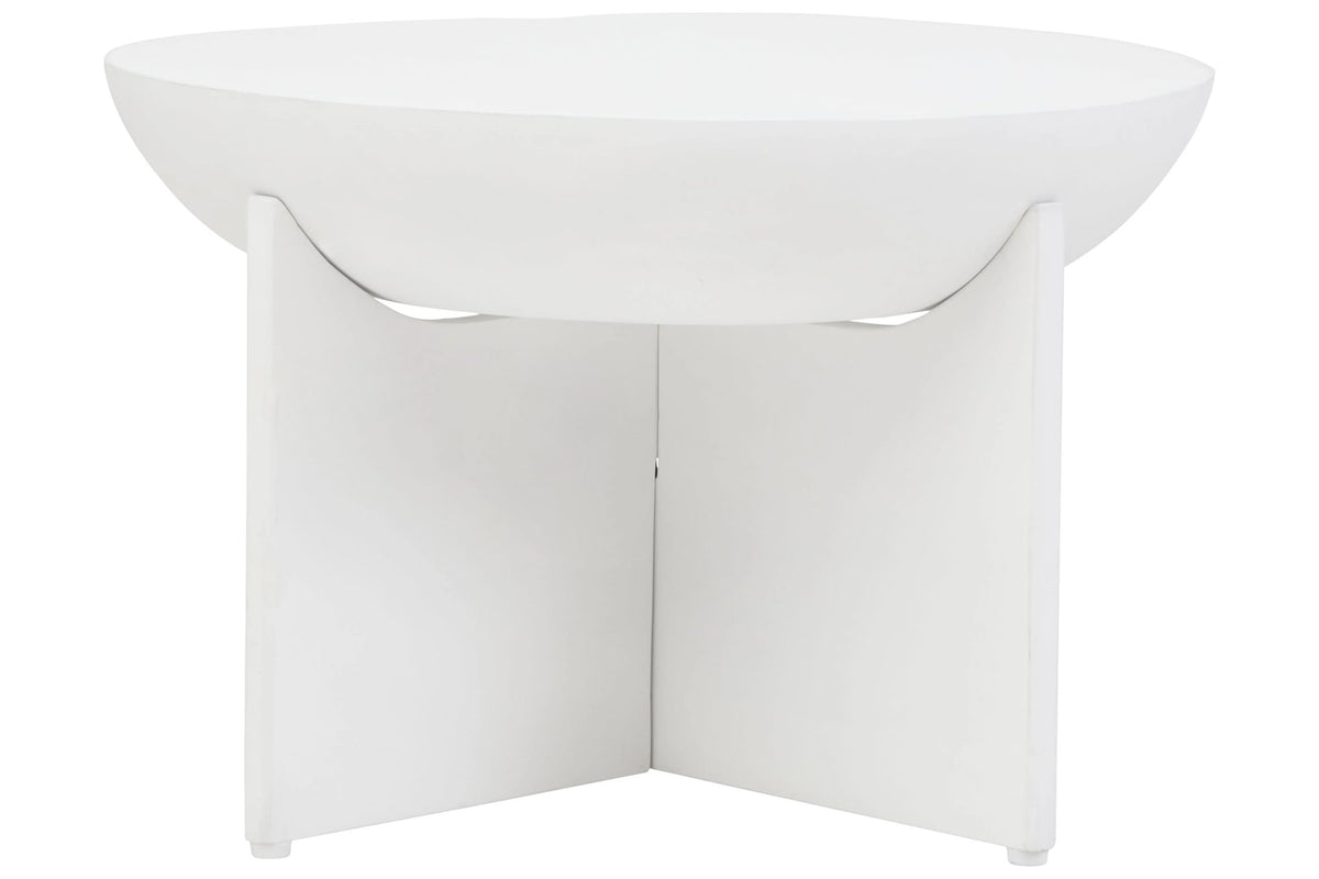 Godalming Whitewash Mango Wood Round Coffee Table
