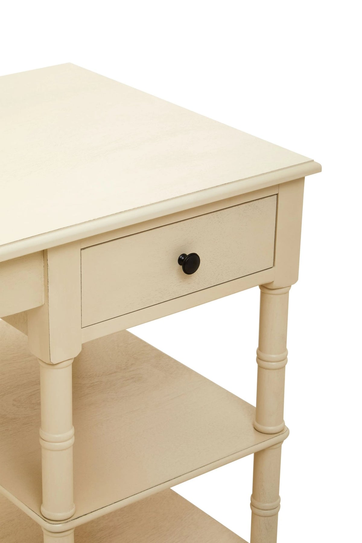 Savoy Ivory Wooden Desk with Drawer and Shelves