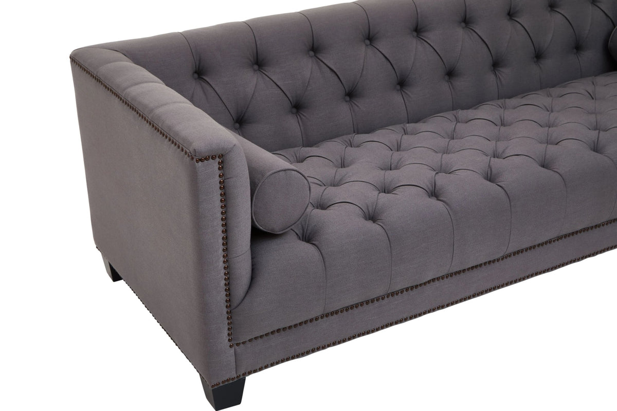 Fowey Fabric 3 Seat Modern Chesterfield Sofa