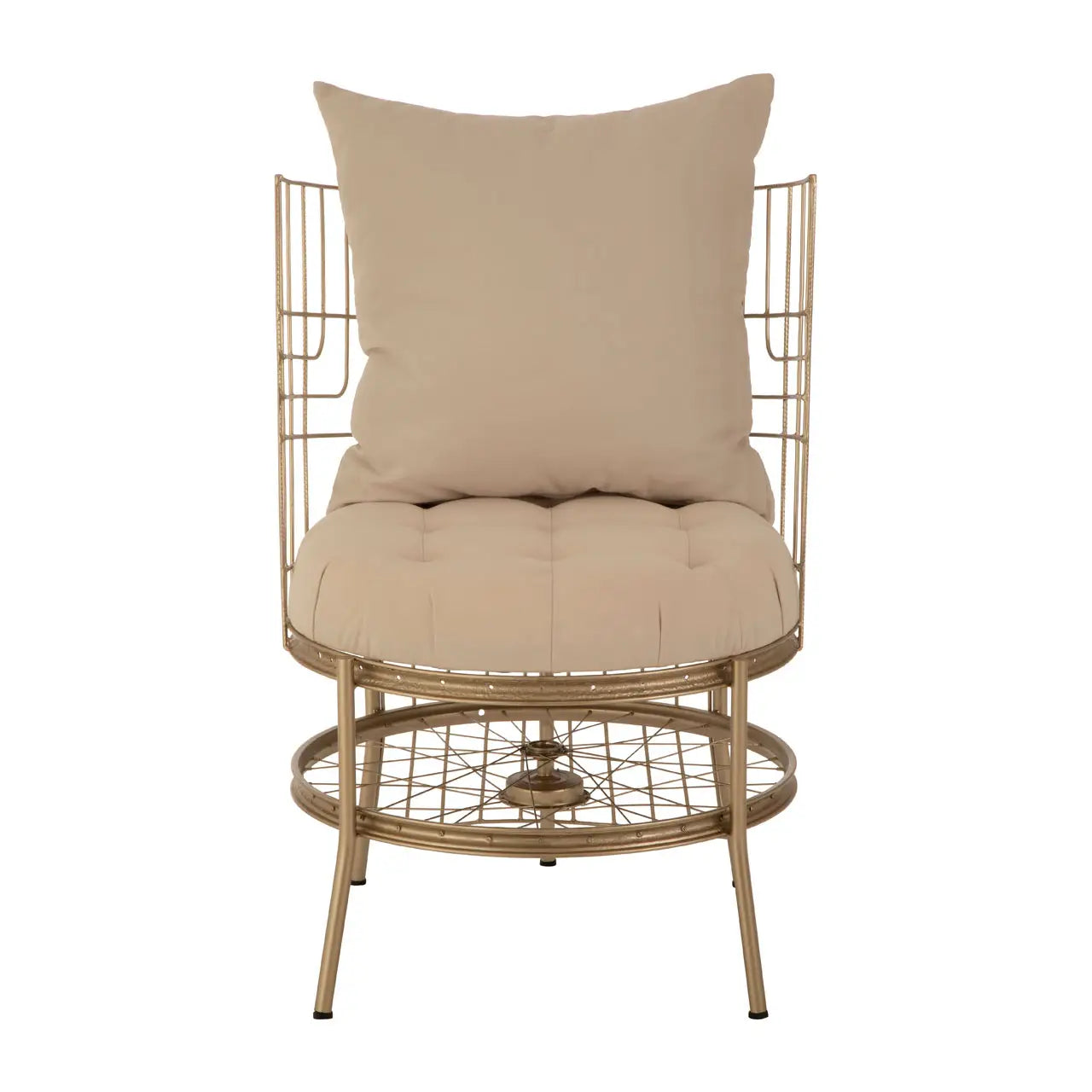 Mantis Gold Finish Chair With Cushion