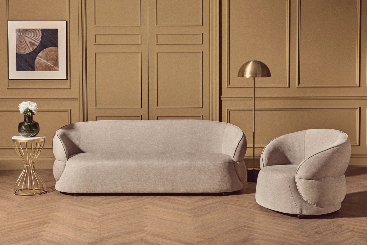 Chester Taupe Chenille Three Seater Sofa