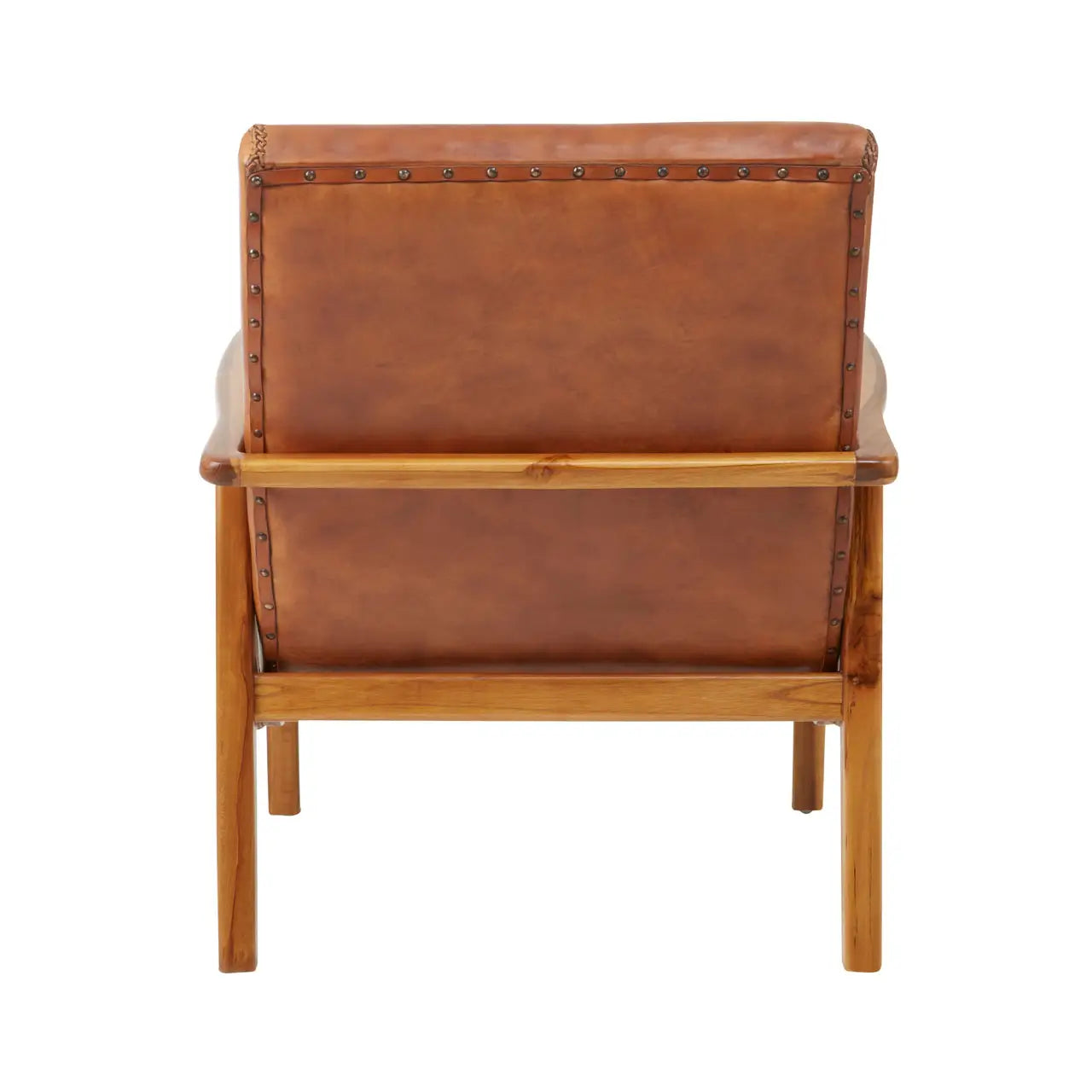 Kendari Brown Leather Curved Chair