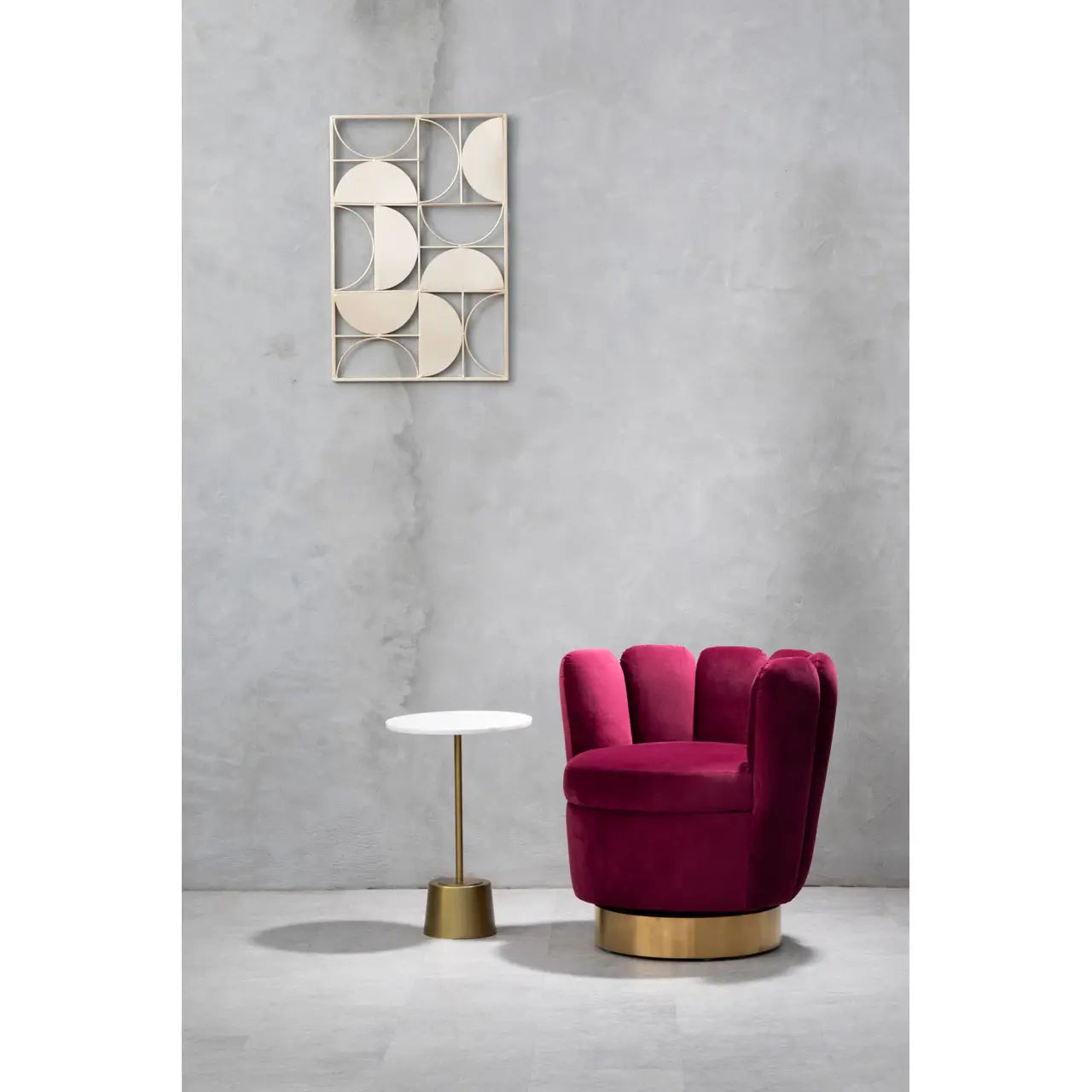 Beauly Wine Velvet Accent Chair