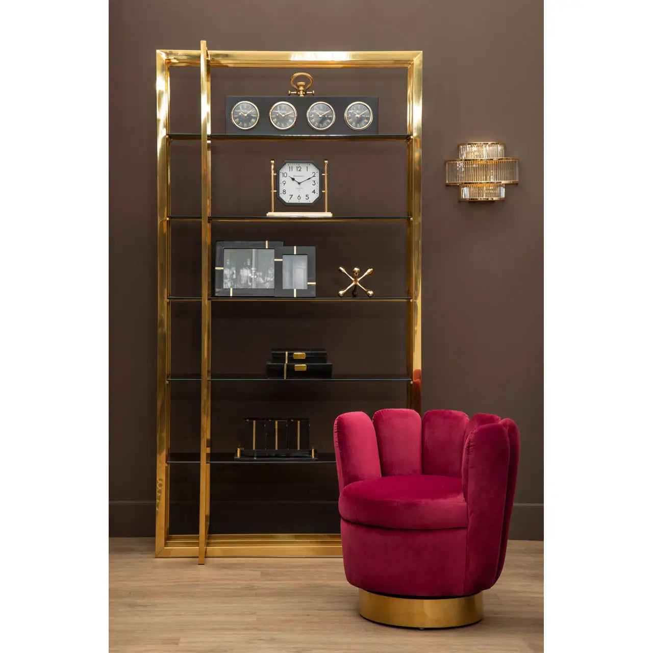 Beauly Wine Velvet Accent Chair