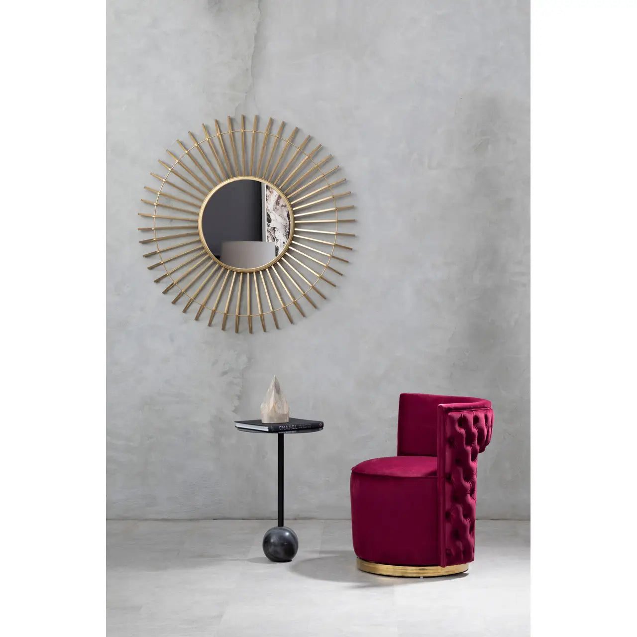 Bola Wine Velvet Chair
