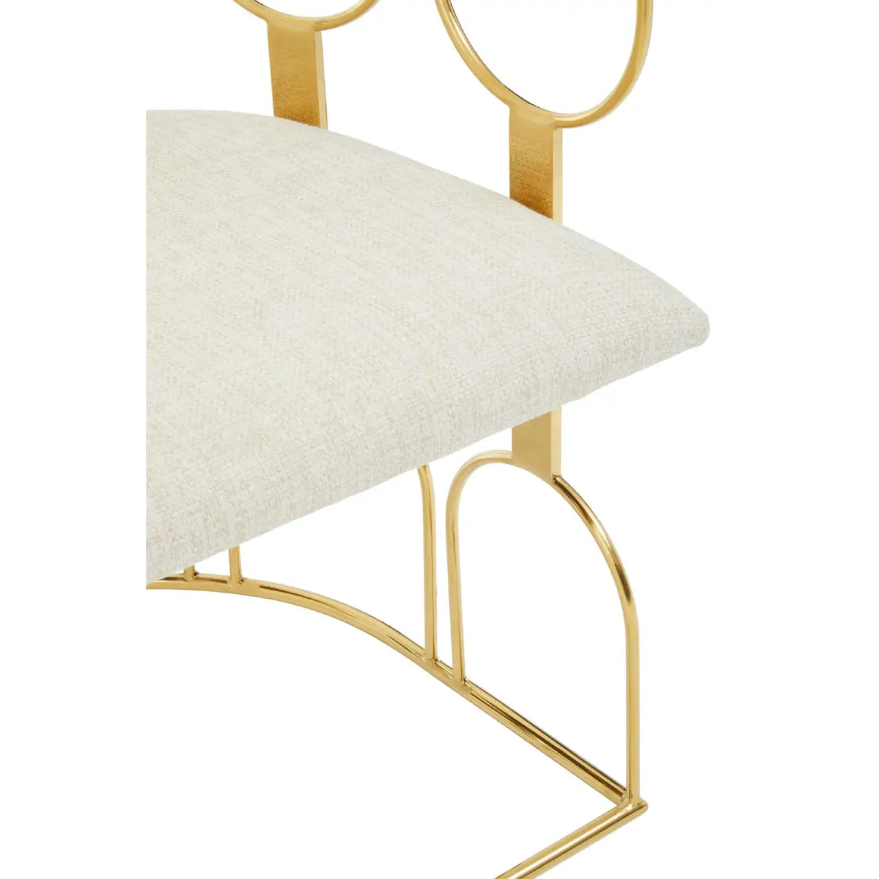 Azalea Natural Fabric And Gold Finish Chair
