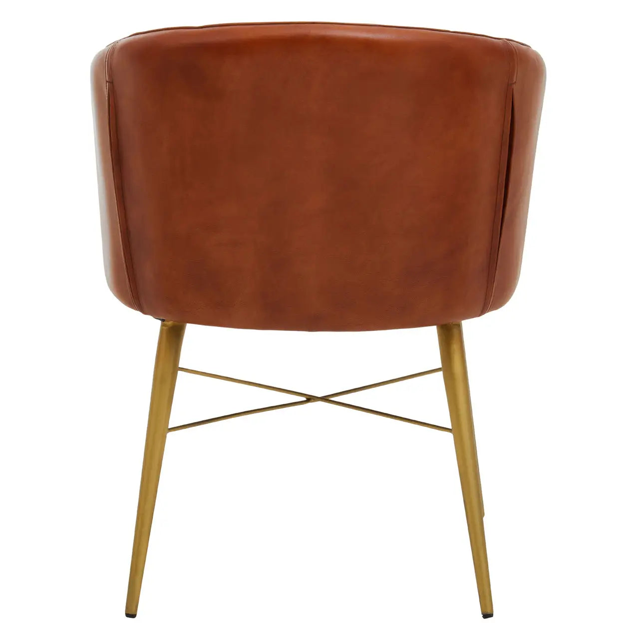 Buffalo Leather Chair With Gold Finish Legs