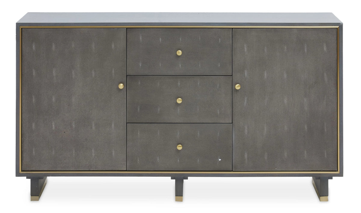 Oxford Grey Shagreen Effect Three Drawer Sideboard