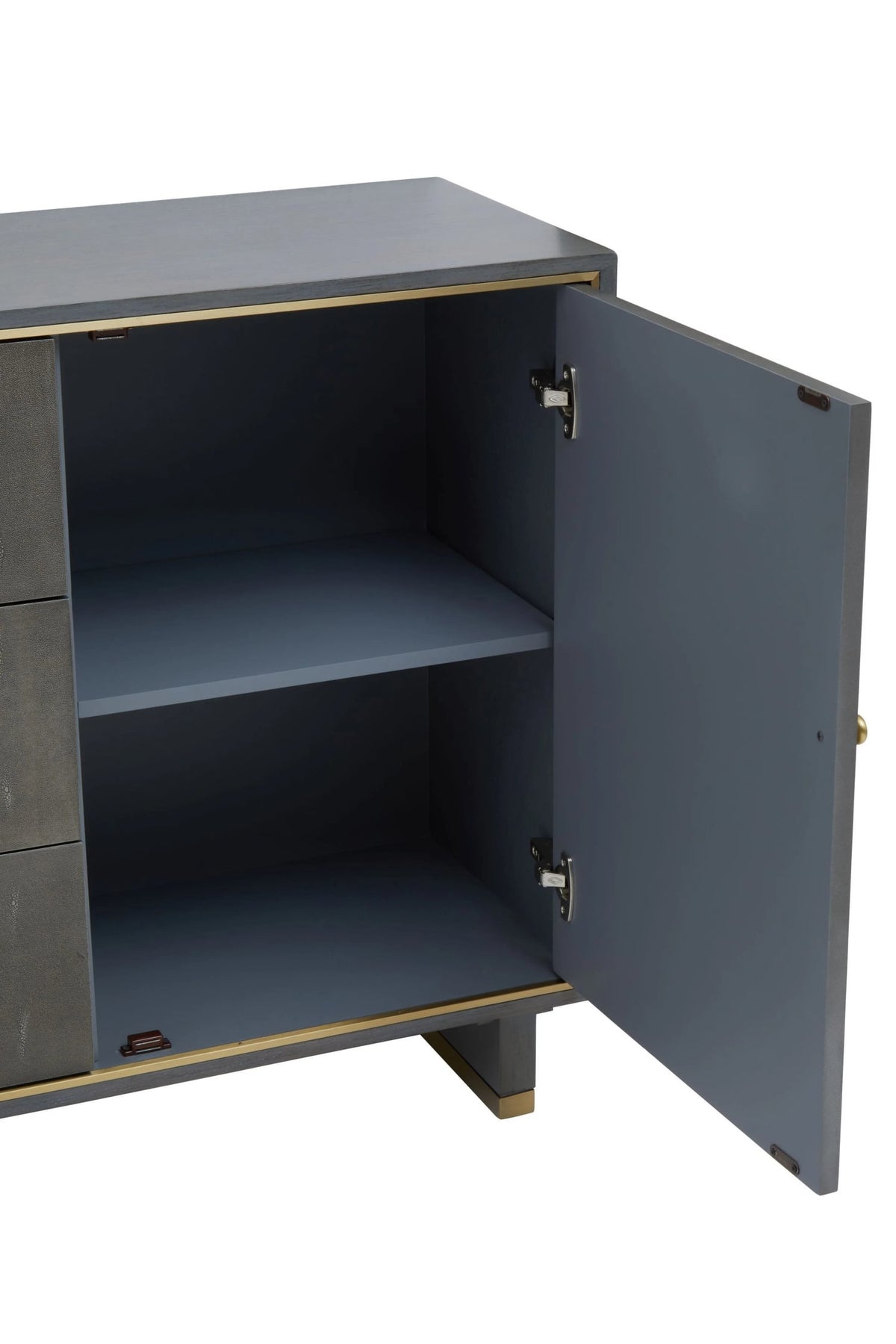 Oxford Grey Shagreen Effect Three Drawer Sideboard