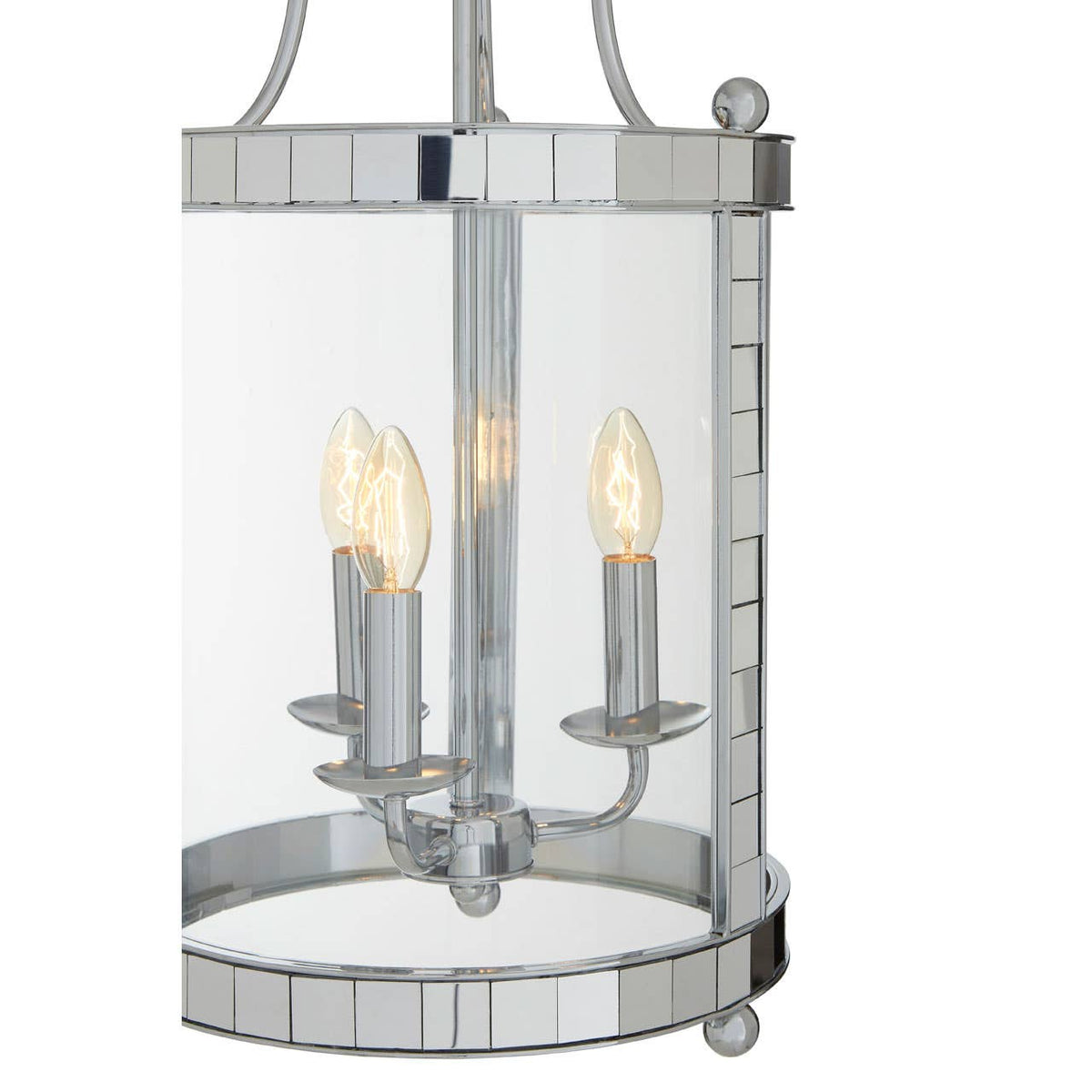 Vienna 3 Bulb Chrome and Glass Pendant Light