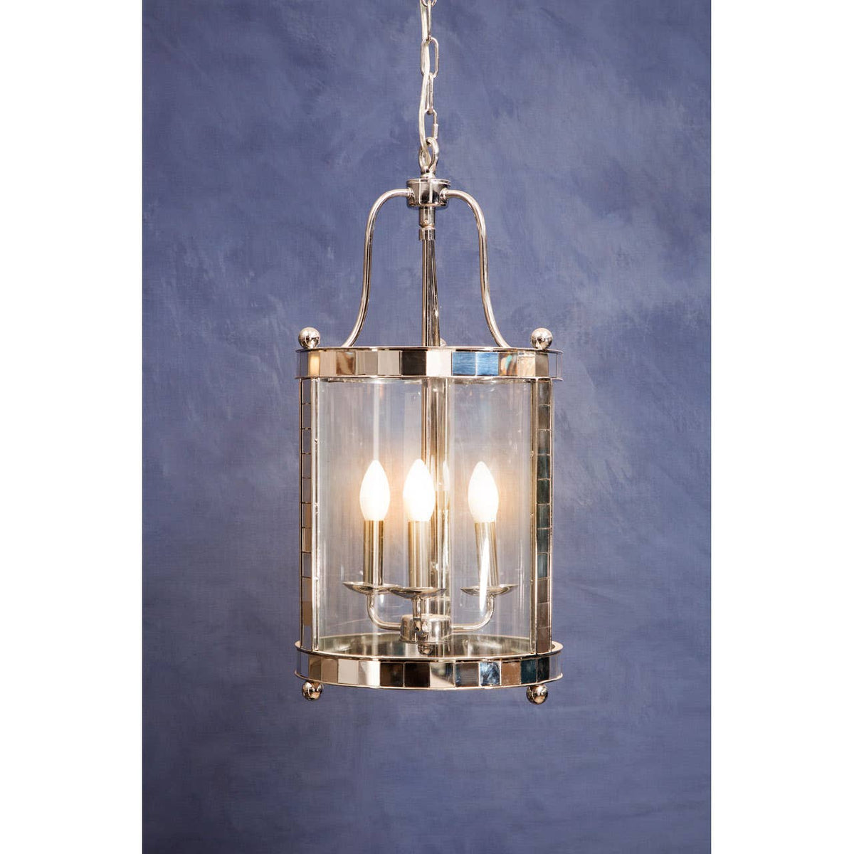 Vienna 3 Bulb Chrome and Glass Pendant Light