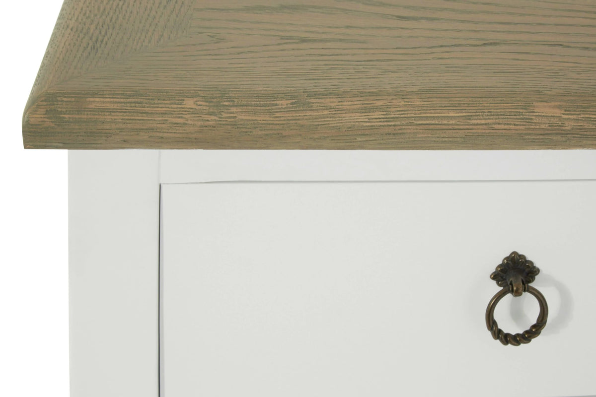 Granada White Sideboard with Oak Wood Top