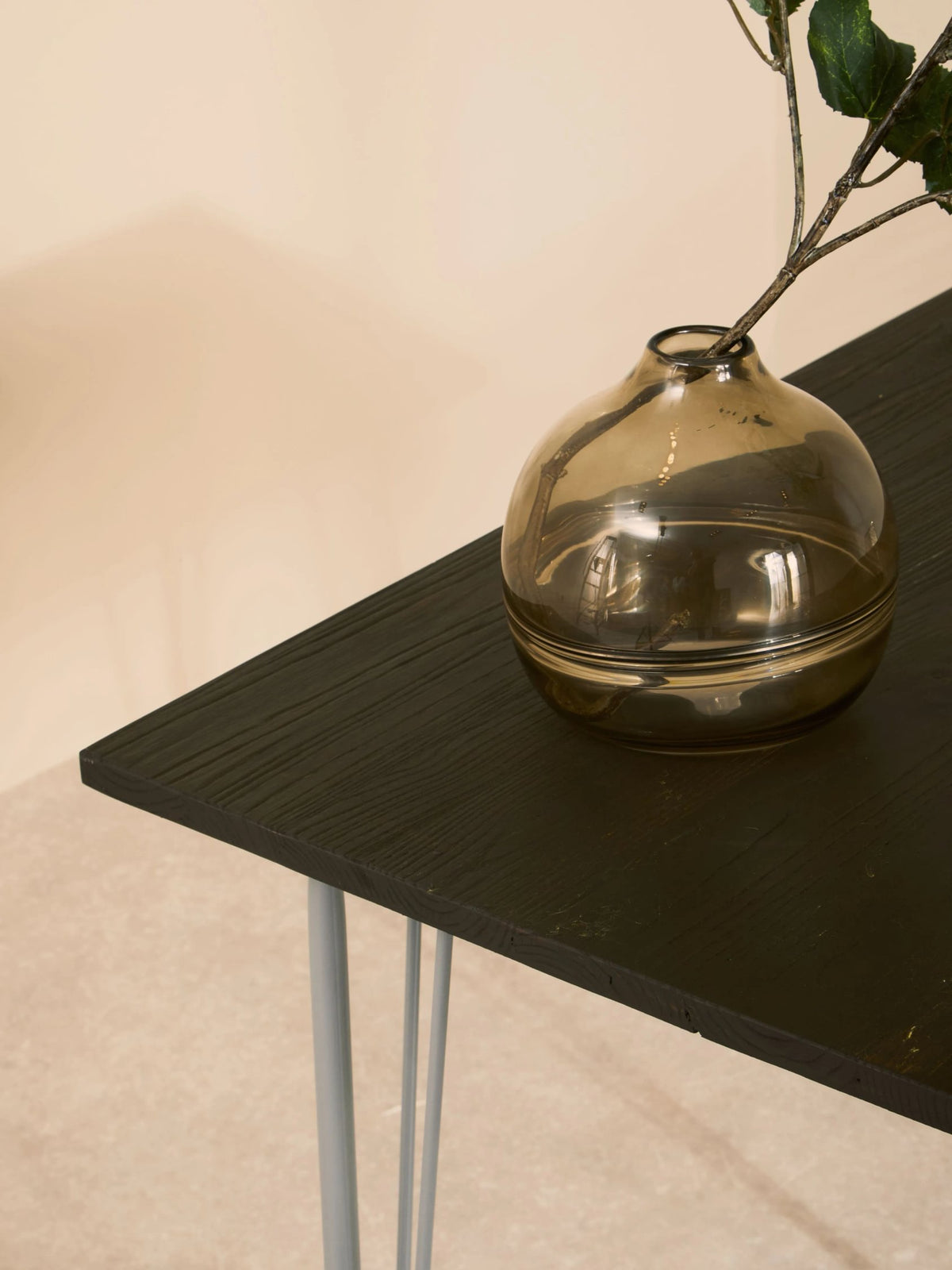Madison Grey Metal and Elm Wood Dining Table