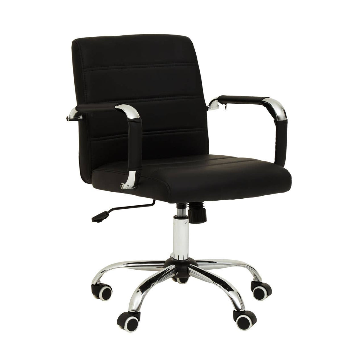Florence Black Leather Effect and Chrome Home Office Chair