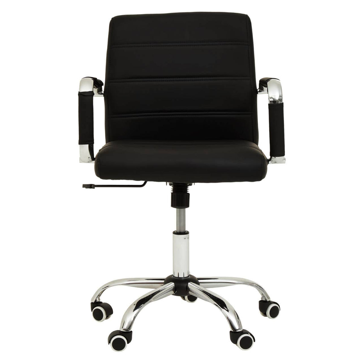 Florence Black Leather Effect and Chrome Home Office Chair