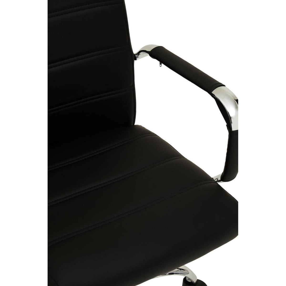 Florence Black Leather Effect and Chrome Home Office Chair