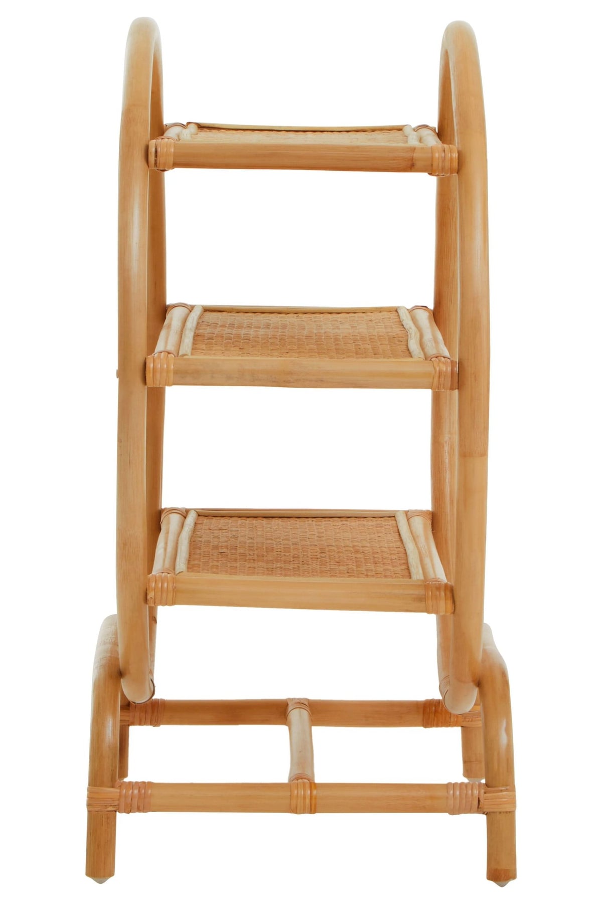 Uppingham Three Tier Natural Rattan Round Shelf Unit