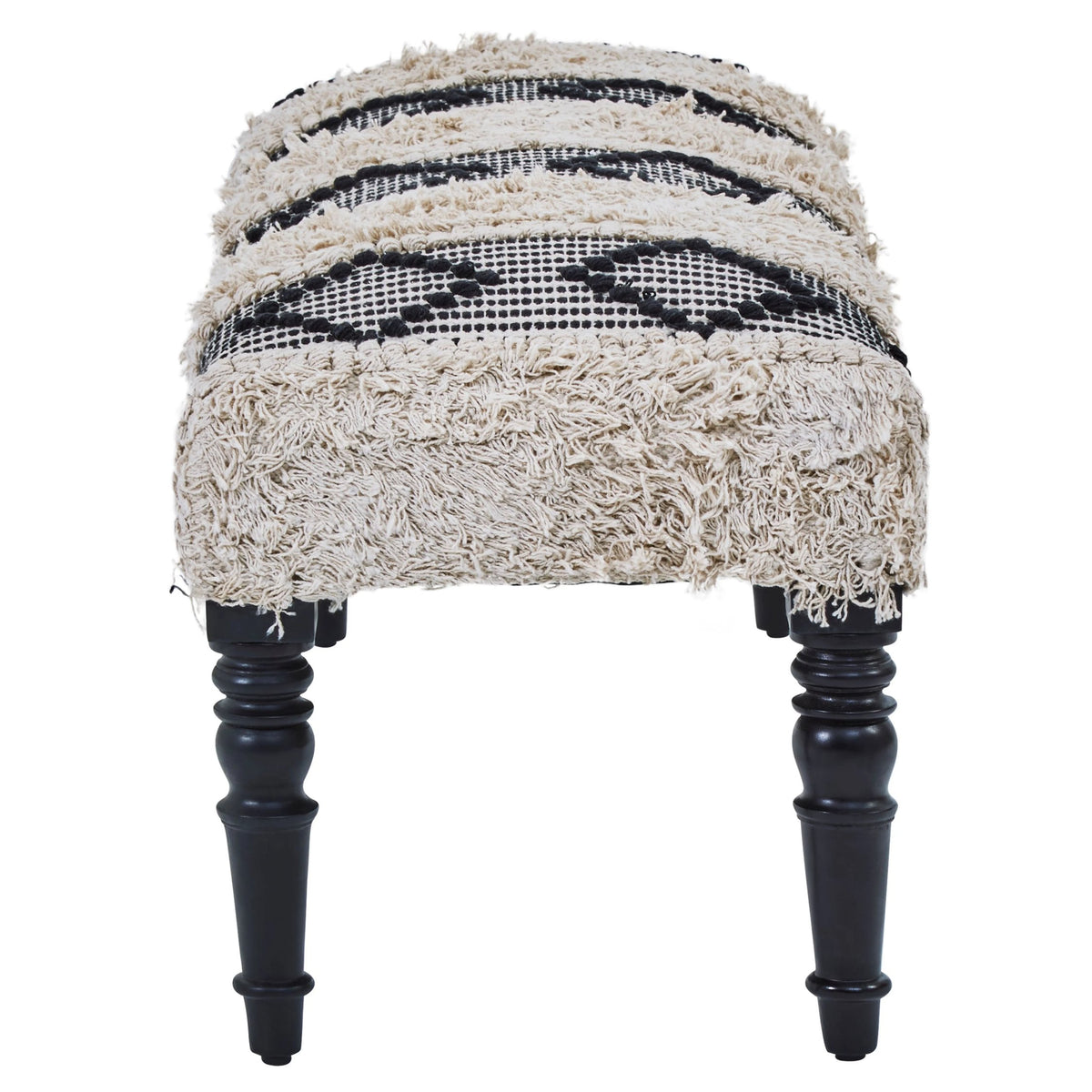 Granada Black and White Moroccan Bench