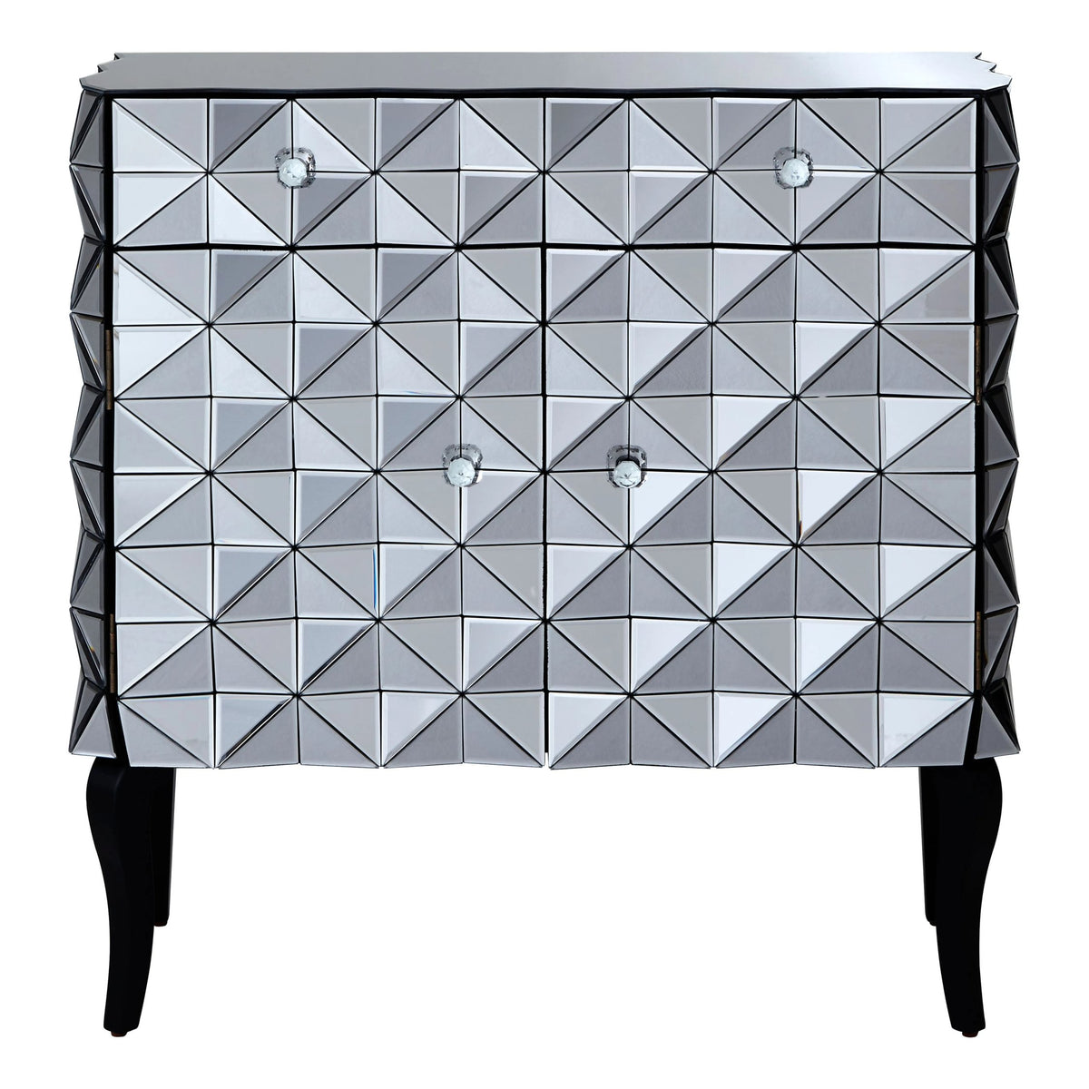 Chester Smoked Faceted Mirror 2 Door Sideboard